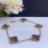 Van Cleef & Arpels Vintage Alhambra Bracelet 5 Motifs Grey Mother Of Pearl Rose Gold