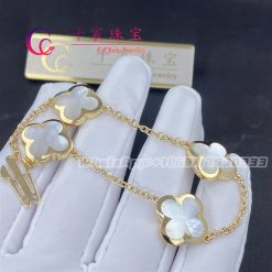 Van Cleef & Arpels Pure Alhambra Bracelet 4 Motifs Yellow Gold And Mother-Of-Pearl VCARA36300