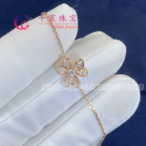 Van Cleef & Arpels Frivole Bracelet Mini Model Rose Gold And Diamond VCARP7RD00