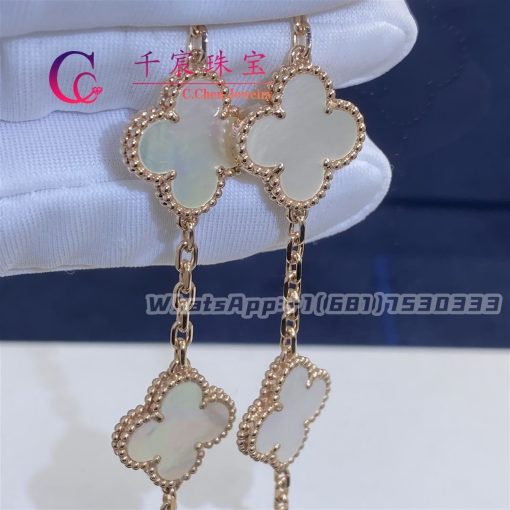 Van Cleef & Arpels Vintage Alhambra Bracelet 5 Motifs Rose Gold And Mother-Of-Pearl