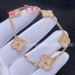 Van Cleef & Arpels Vintage Alhambra Bracelet 5 Motifs 18K Rose Gold VCARN9T300