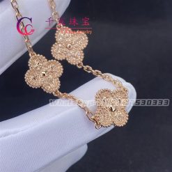 Van Cleef & Arpels Vintage Alhambra Bracelet 5 Motifs 18K Rose Gold VCARN9T300