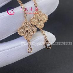 Van Cleef & Arpels Vintage Alhambra Bracelet 5 Motifs 18K Rose Gold VCARN9T300