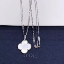 Van Cleef & Arpels Magic Alhambra Long Necklace White Gold Mother-Of-Pearl Necklace