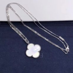 Van Cleef & Arpels Magic Alhambra Long Necklace White Gold Mother-Of-Pearl Necklace