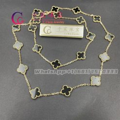 Van Cleef & Arpels Vintage Alhambra Long Necklace 20 Motifs Onyx VCARA43100