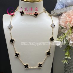 Van Cleef & Arpels Vintage Alhambra Long Necklace 20 Motifs Onyx VCARA43100