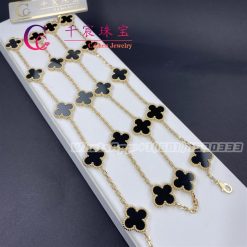 Van Cleef & Arpels Vintage Alhambra Long Necklace 20 Motifs Onyx VCARA43100