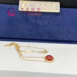 Van Cleef & Arpels Perlée Couleurs Pendant Yellow Gold and Carnelian VCARP4D000