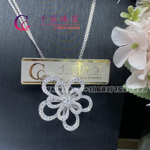 Van Cleef & Arpels Flowerlace Clip And Pendant White Gold Diamond VCARP0I300