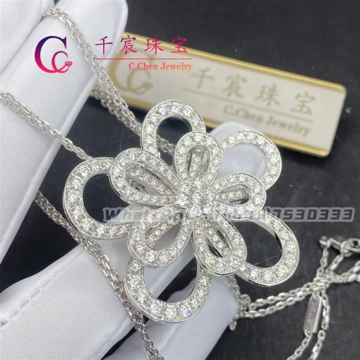 Van Cleef & Arpels Flowerlace Clip And Pendant White Gold Diamond VCARP0I300