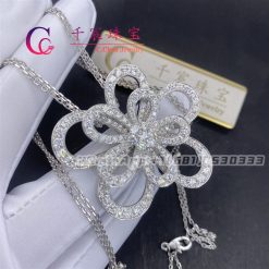 Van Cleef & Arpels Flowerlace Clip And Pendant White Gold Diamond VCARP0I300