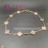 Van Cleef & Arpels Vintage Alhambra Necklace 10 Motifs Rose Gold And Gray Mother-Of-Pearl