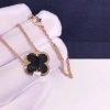 Van Cleef & Arpels Pure Alhambra Pendant Rose Gold And Onyx