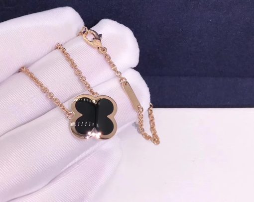 Van Cleef & Arpels Pure Alhambra Pendant Rose Gold And Onyx