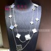 Van Cleef & Arpels Magic Alhambra Long Necklace 16 Motifs Chalcedony And Mother-Of-Pearl VCARN19000