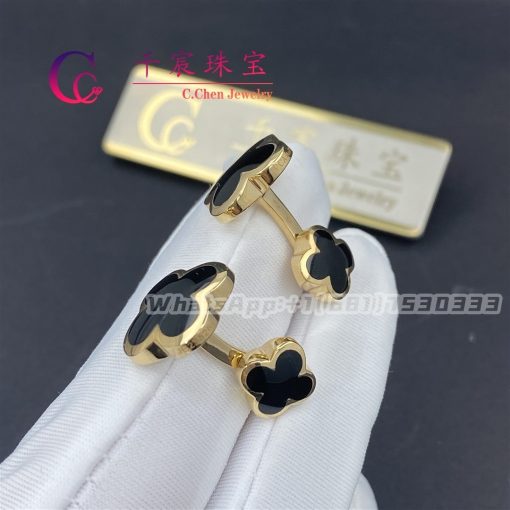 Van Cleef & Arpels Alhambra cufflinks yellow gold Onyx