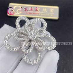 Van Cleef & Arpels Flowerlace Clip White Gold Diamond