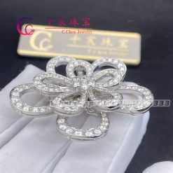 Van Cleef & Arpels Flowerlace Clip White Gold Diamond