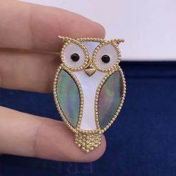 Van Cleef & Arpels Lucky Animals Owl clip Yellow gold, Mother-of-pearl, Onyx VCARP2AV00