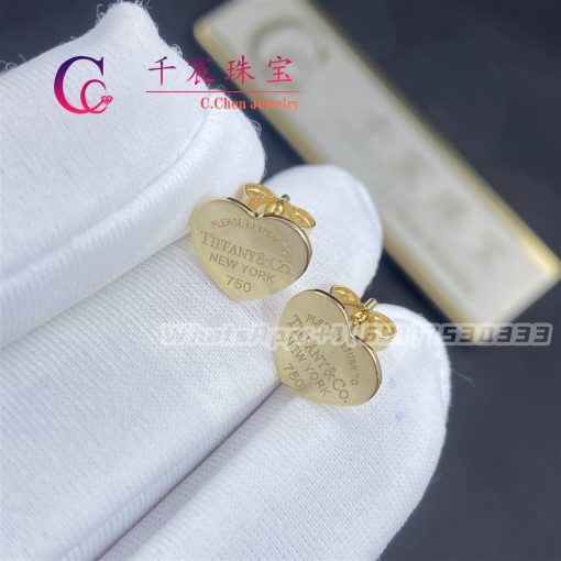 Tiffany Return To Tiffany™ Heart Tag Stud Earrings In Yellow Gold, Mini 60011257