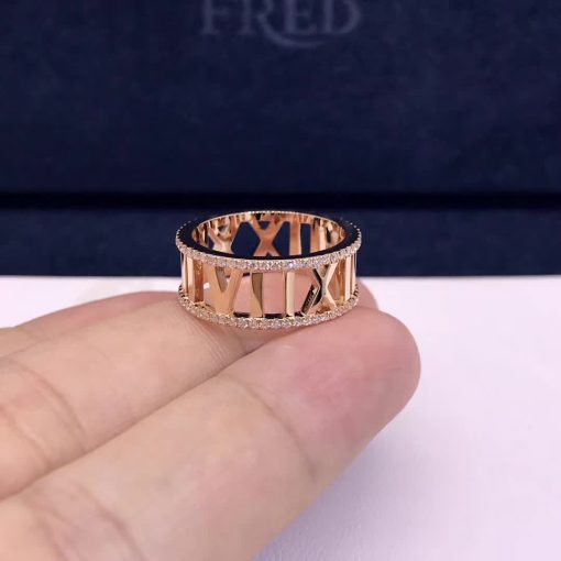 Tiffany Atlas Open Ring 18K Rose Gold And Diamonds