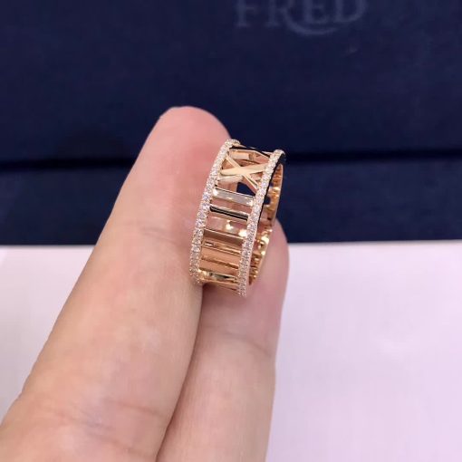 Tiffany Atlas Open Ring 18K Rose Gold And Diamonds