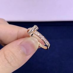 Tiffany T T1 Ring in Rose Gold with Diamonds 67795342