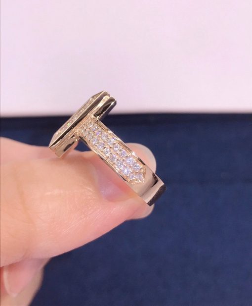 Tiffany T T1 Ring in Rose Gold with Diamonds 68169798