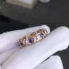 Tiffany Schlumberger Sixteen Stone Ring Rose Gold Round Blue