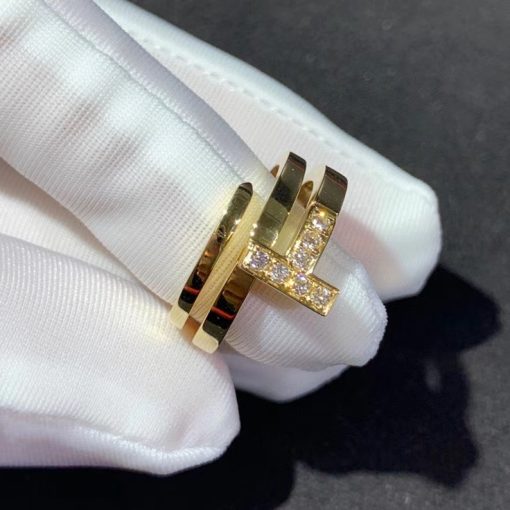 Tiffany T Diamond Square Wrap Ring in 18k Gold