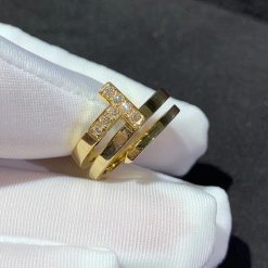 Tiffany T Diamond Square Wrap Ring in 18k Gold