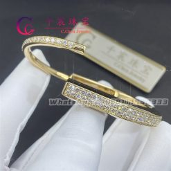 Tiffany Lock Bangle in Yellow Gold with Full Pavé Diamonds 70158213