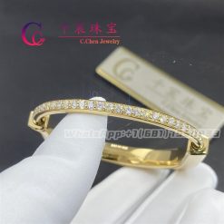 Tiffany Lock Bangle in Yellow Gold with Full Pavé Diamonds 70158213