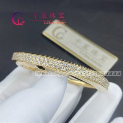 Tiffany Lock Bangle in Yellow Gold with Full Pavé Diamonds 70158213