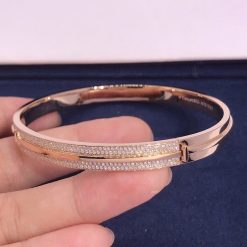 Tiffany T Pavé Diamond Hinged Bangle in 18k Rose Gold 60153440