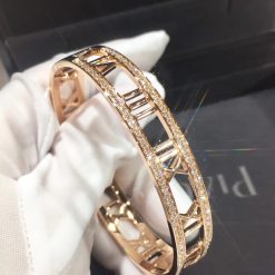 Tiffany Atlas® X Open Hinged Bangle in Rose Gold with Diamonds Medium 67790367