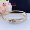 Tiffany Knot Double Row Hinged Bangle in Yellow Gold with Diamonds 68887542