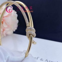 Tiffany Knot Double Row Hinged Bangle in Yellow Gold with Diamonds 68887542