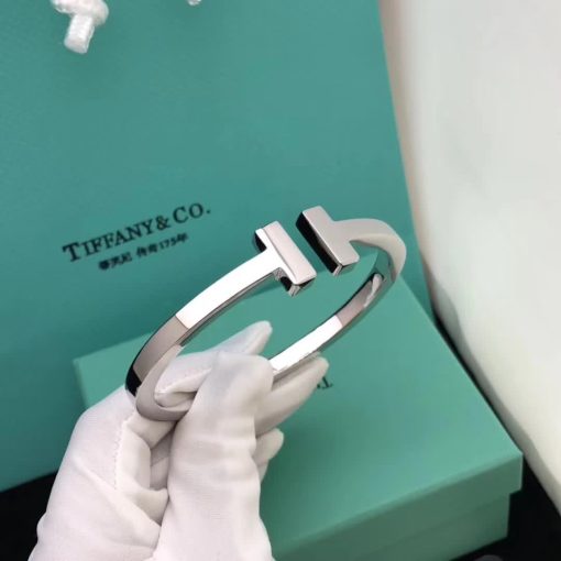 Tiffany T Square Bracelet in 18k White Gold 60010729