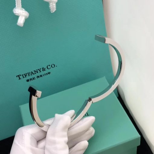 Tiffany T Square Bracelet in 18k White Gold 60010729