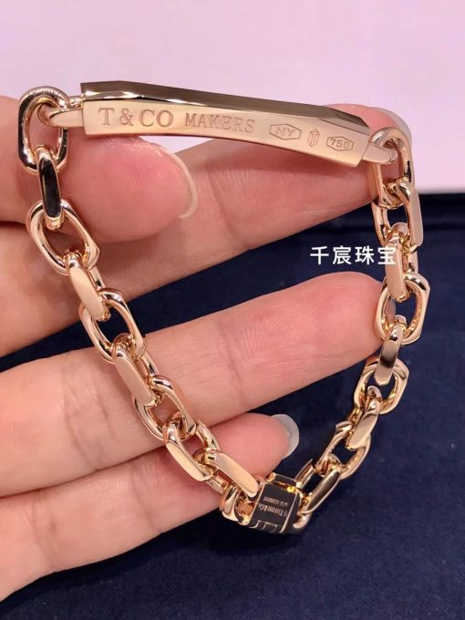 Tiffany 1837™ Makers Narrow Chain Bracelet In 18k Rose Gold