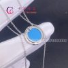 Tiffany T Diamond And Turquoise Circle Pendant In 18k White Gold 64027085