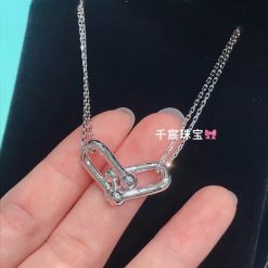 Tiffany HardWear Double Link Pendant 18K White Gold