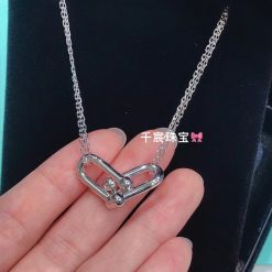 Tiffany HardWear Double Link Pendant 18K White Gold