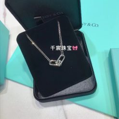 Tiffany HardWear Double Link Pendant 18K White Gold