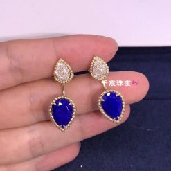 Boucheron Serpent Bohème Earring Yellow Gold Diamond Lapis Lazuli JCO01427