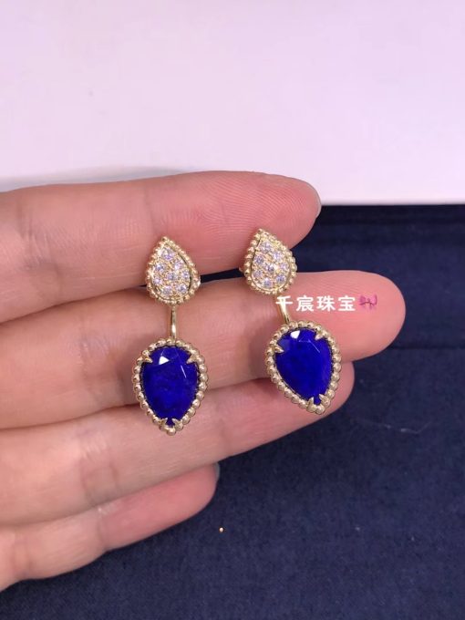 Boucheron Serpent Bohème Earring Yellow Gold Diamond Lapis Lazuli JCO01427