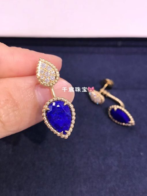 Boucheron Serpent Bohème Earring Yellow Gold Diamond Lapis Lazuli JCO01427