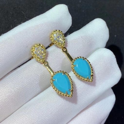 Boucheron Serpent bohème stud earring s and xs motifs Turquoise